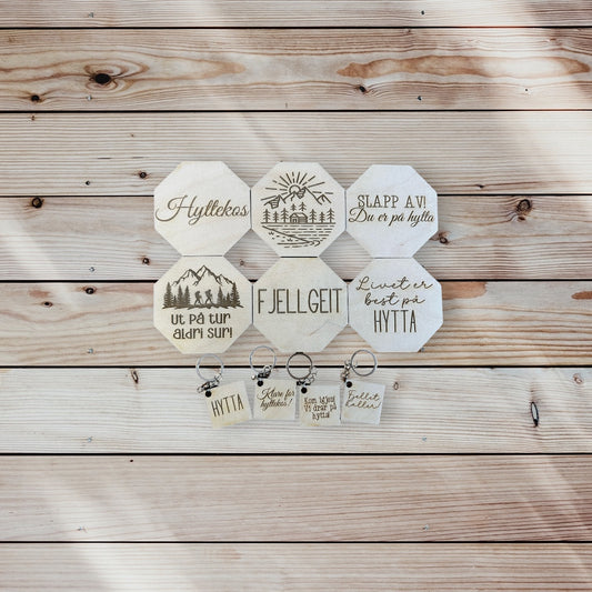 Hytte drikkebrikker/coasters