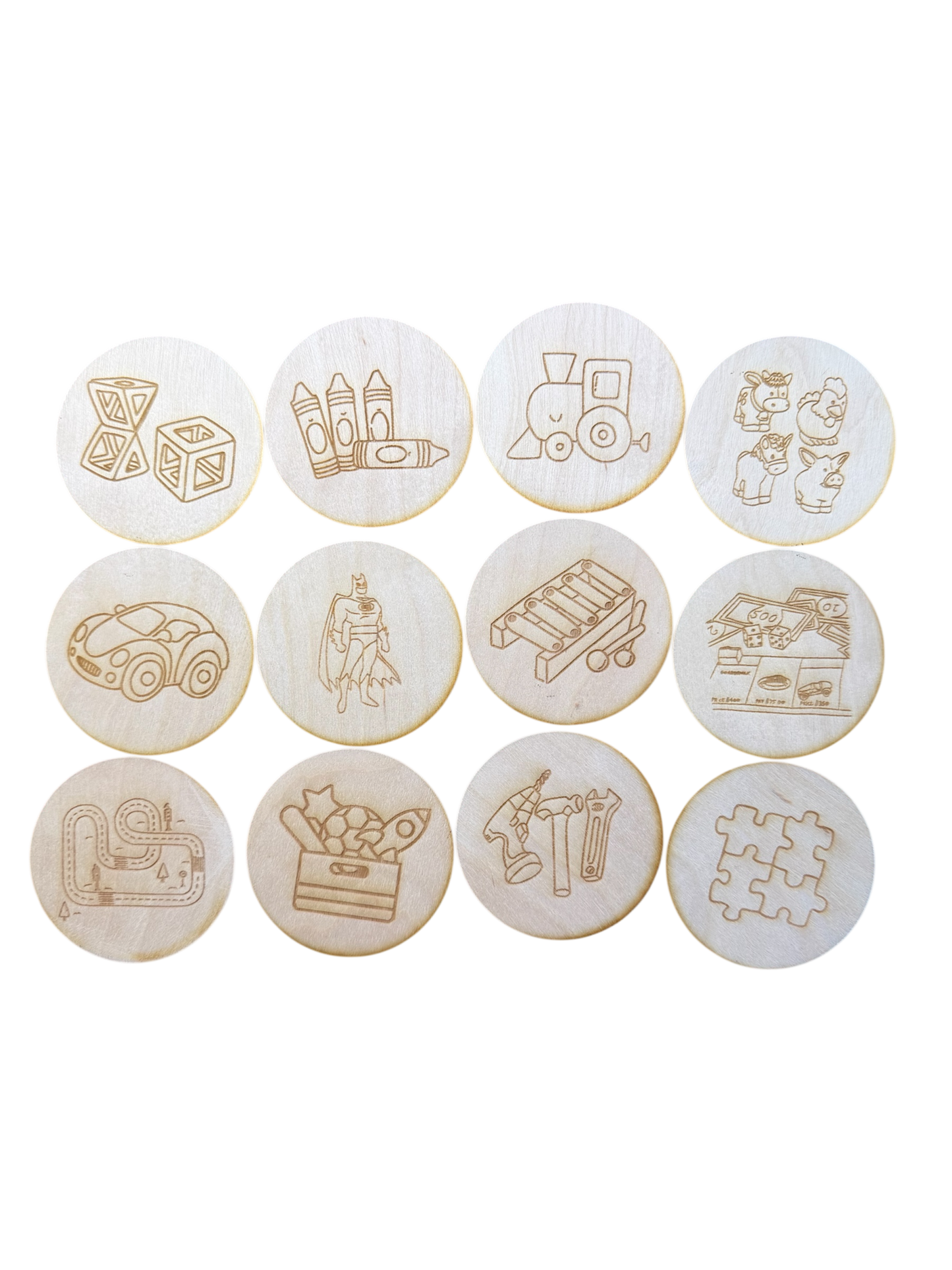 Lekekassemerker i tre