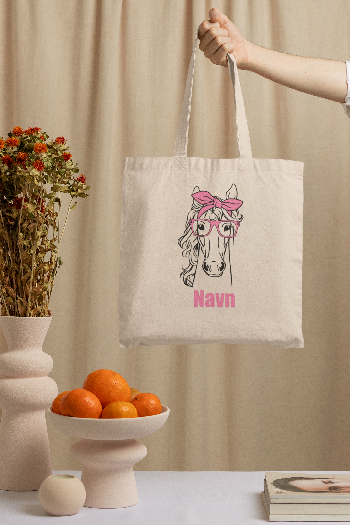 Personlig tøynett med hest og navn